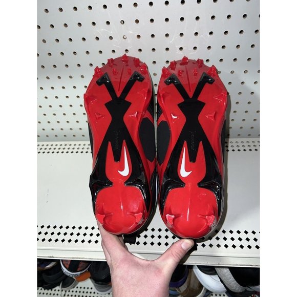 Nike Alpha Menace Pro 3 Mens Football Cleats Size 10 Black Red CT6649-004 - Picture 7 of 8